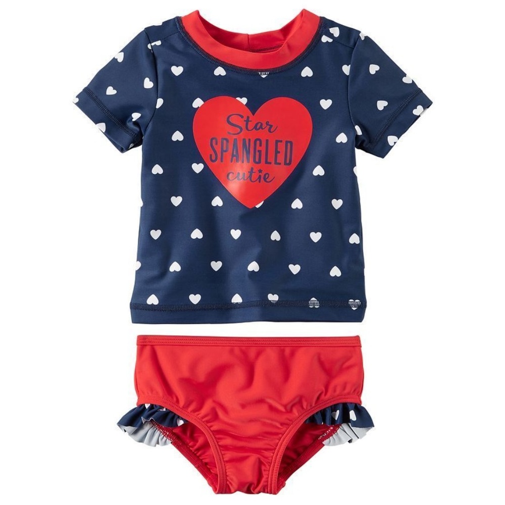 Carter's 4th July Rashguard Swimsuit Size 3 months